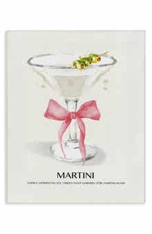 Stupell Industries Martini Bow Framed Canvas Wall Art
