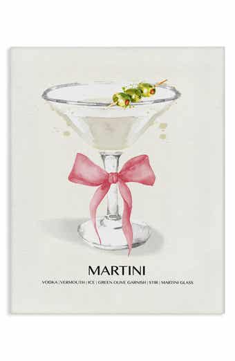 Stupell Industries Martini Bow Framed Canvas Wall Art