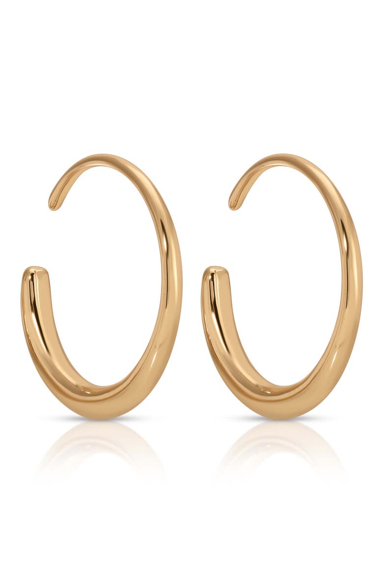 Circle Threader Hoop Earrings, Alternate, color, GOLD