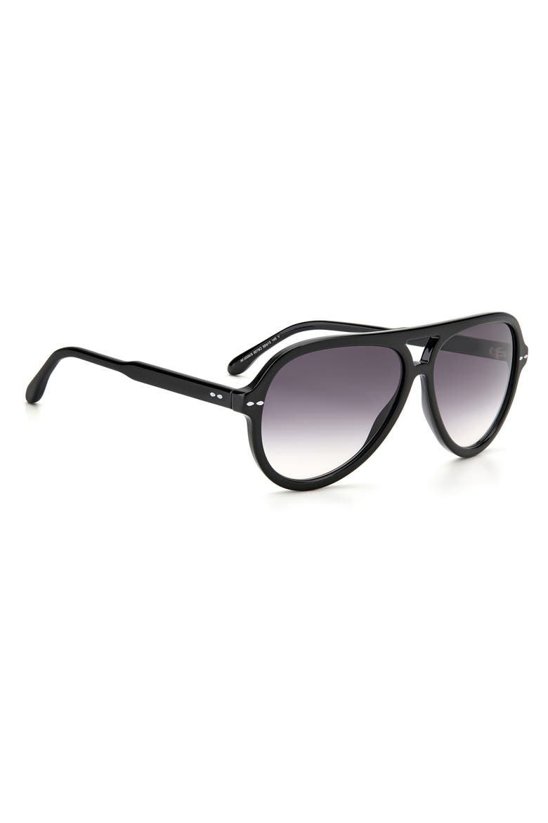 59mm Gradient Aviator Sunglasses, Alternate, color, BLACK/ GREY SHADED