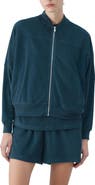 MANGO Cotton Blend Terry Bomber Jacket