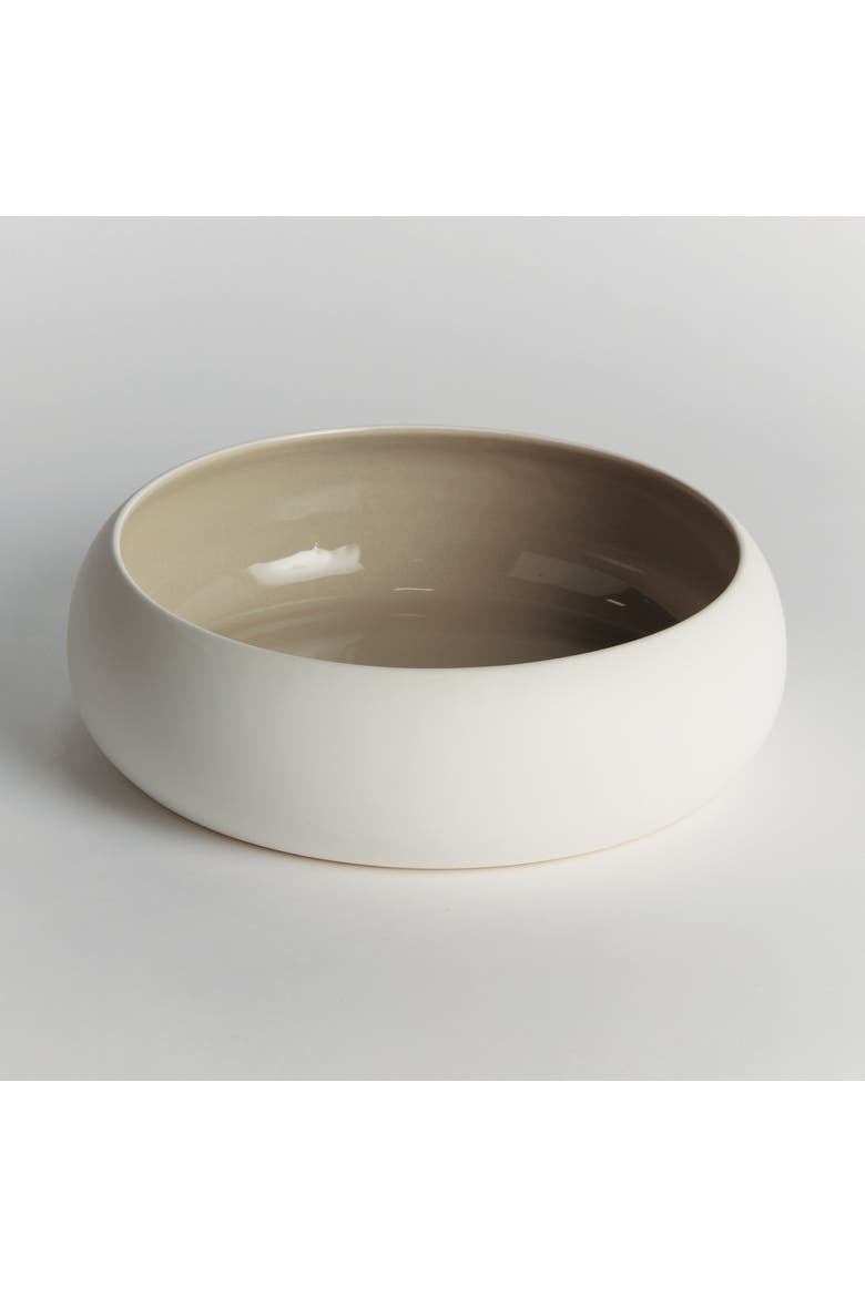 Barclay Butera Sandbar Decorative Bowl - White/Taupe, Alternate, color, White