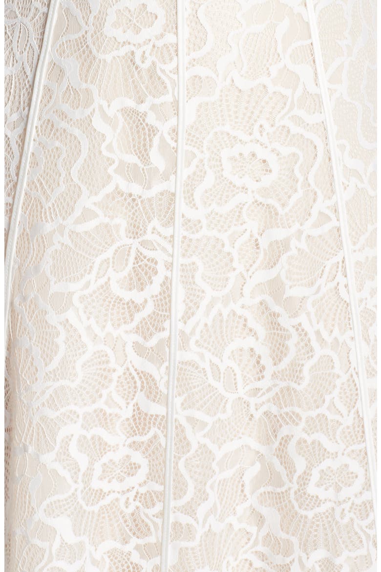 Sheer Sleeve Lace A-Line Gown, Alternate, color, IVORY/ PETAL