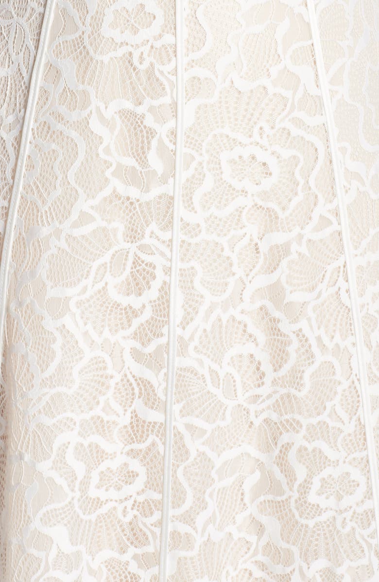 Tadashi Shoji Sheer Sleeve Lace A-Line Gown, Alternate, color, 