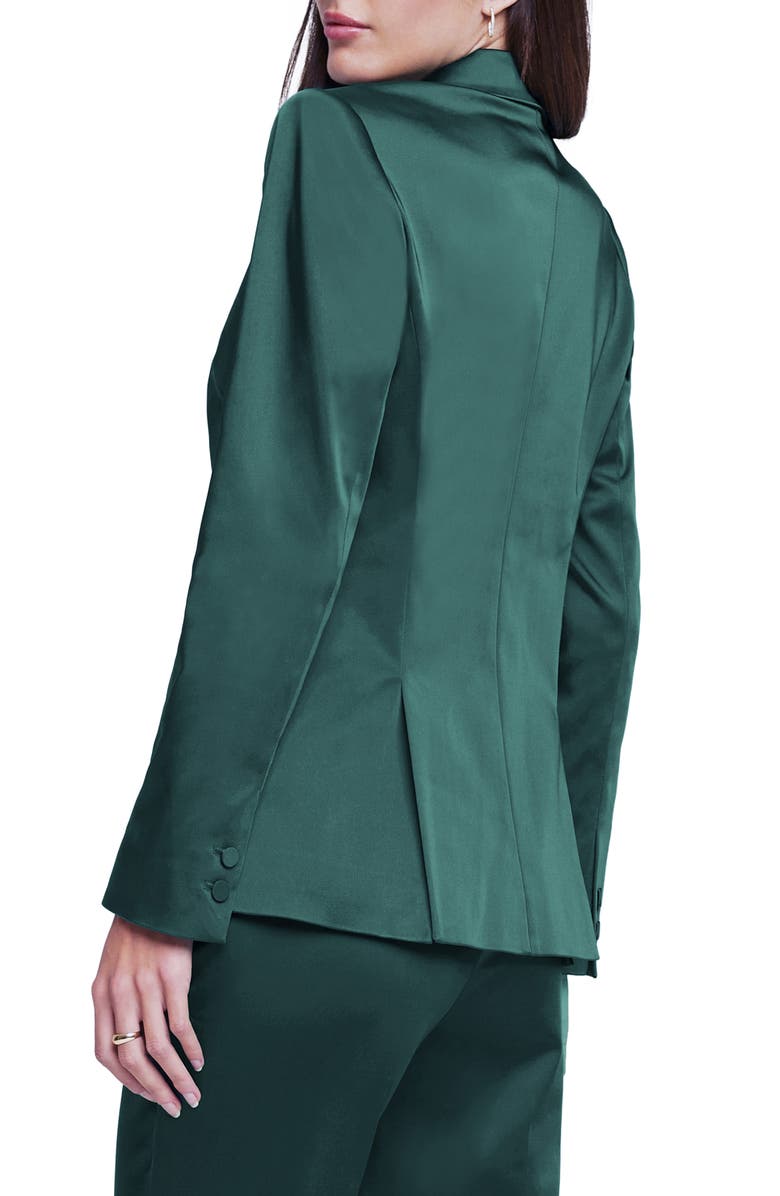 L'AGENCE Chamberlain Colorblock Satin Blazer, Alternate, color,