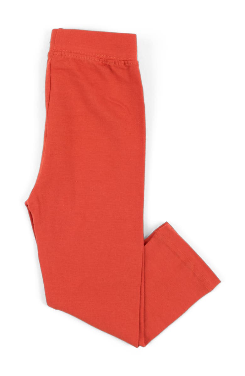 Leveret Girls Cotton Leggings, Solid Colors, Alternate, color, Orange