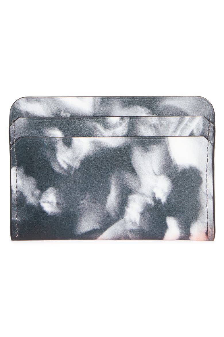 Canopy Moises Print Leather Card Case, Alternate, color, BLACK WHITE