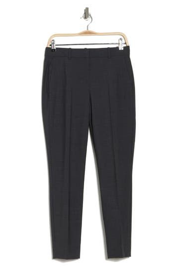 Theory Testra Stretch Virgin Wool Blend Pants In Charcoal