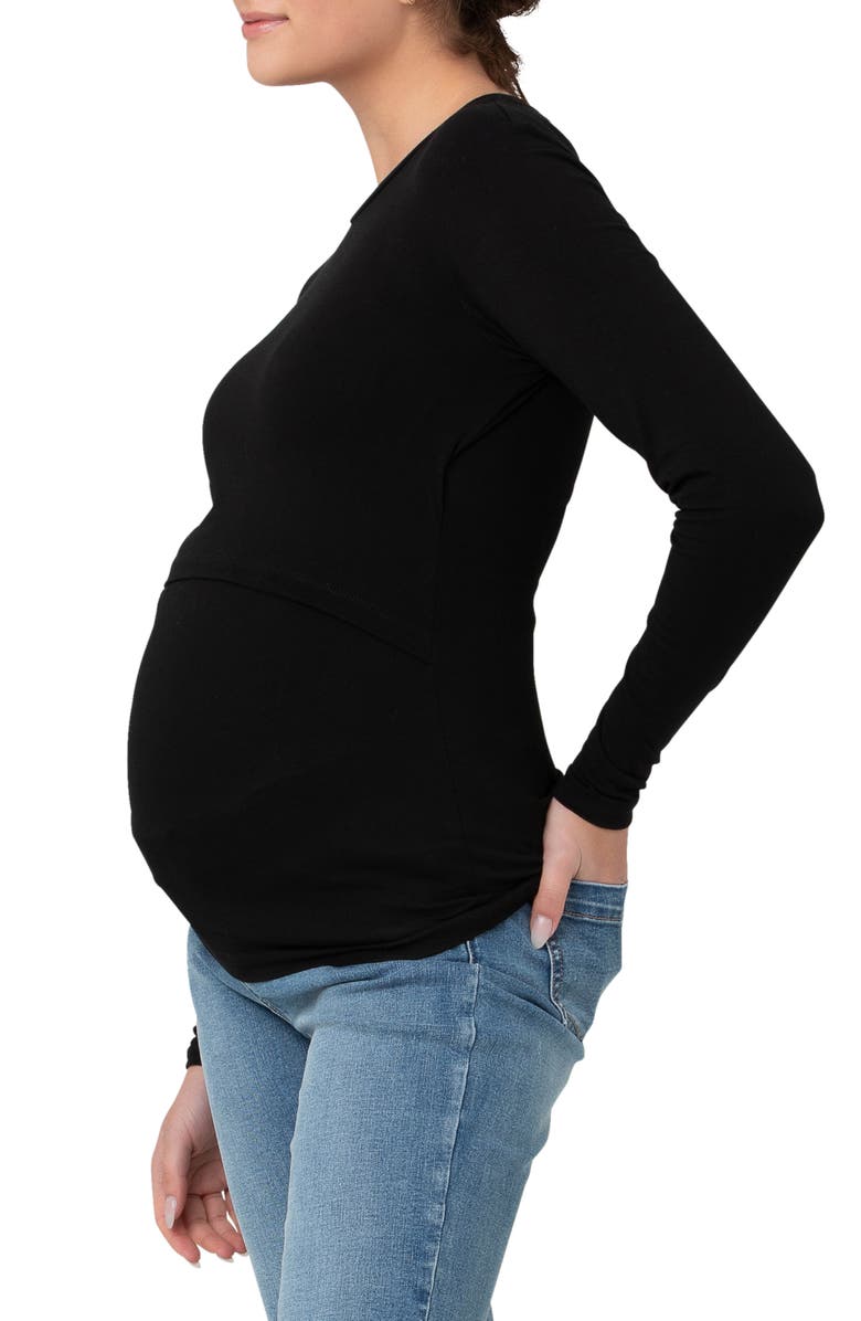Ripe Maternity Stretch Organic Cotton Maternity/Nursing Top, Alternate, color, 