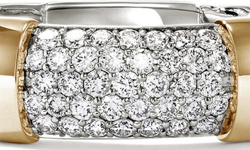 John Hardy Jh Essentials 14k Gold Ring In Silver And Gold White Diamond