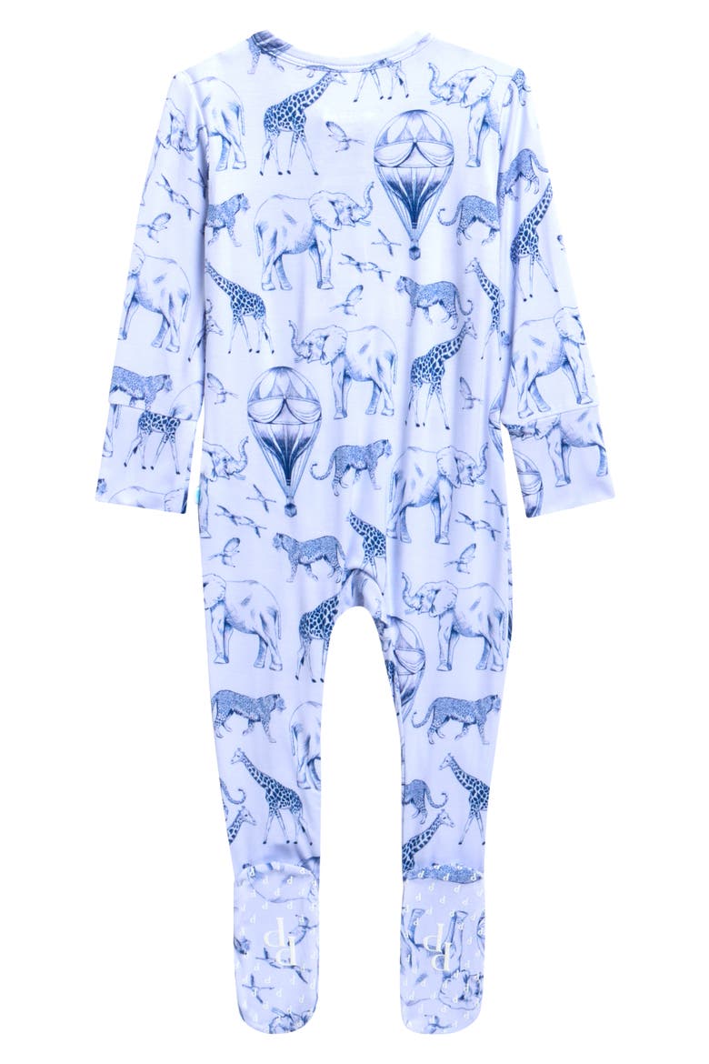 Front Zip Footie, Alternate, color, BLUE