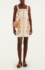 FARM Rio Ligia Linen Button Front Minidress