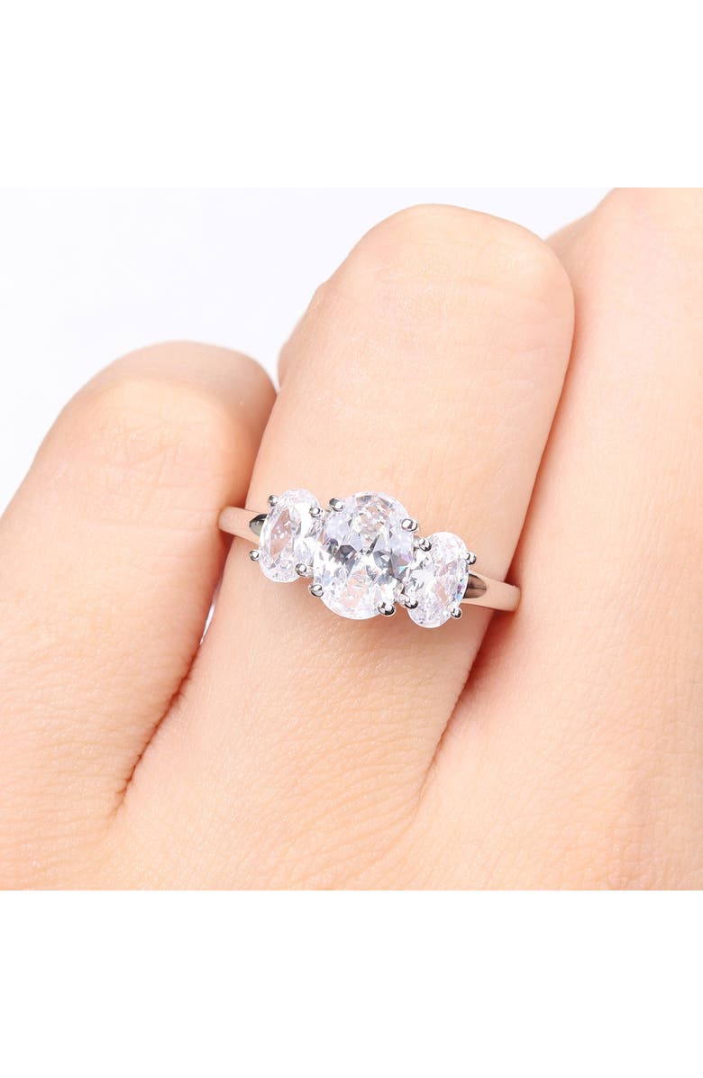 DELMAR Sterling Silver Cubic Zirconia Ring, Alternate, color, Silver