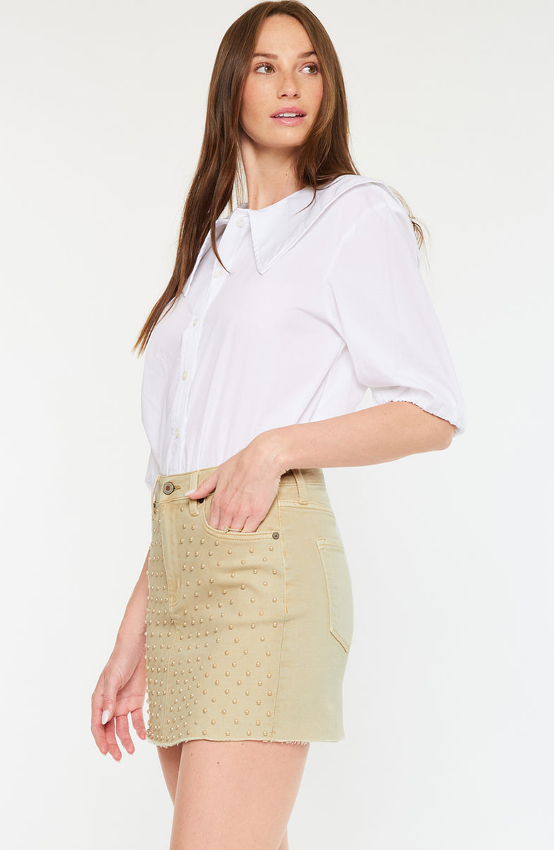 KanCan Rowan Pearl Detail Mini Skirt, Alternate, color, Taupe