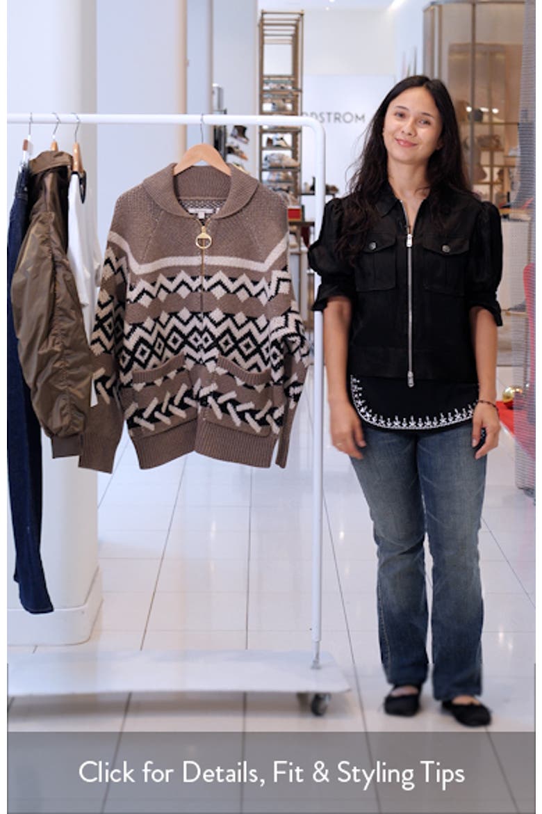 Klara Heritage Jacquard Wool Blend Zip-Up Cardigan video