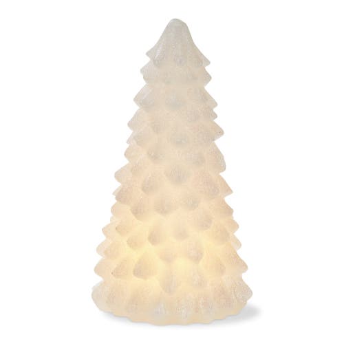 Tag Large Snowy Pine Tree Led Flameless Candle Christmas Decor In White