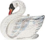 JUDITH LEIBER COUTURE Swan Odette Crystal Embellished Novelty Clutch