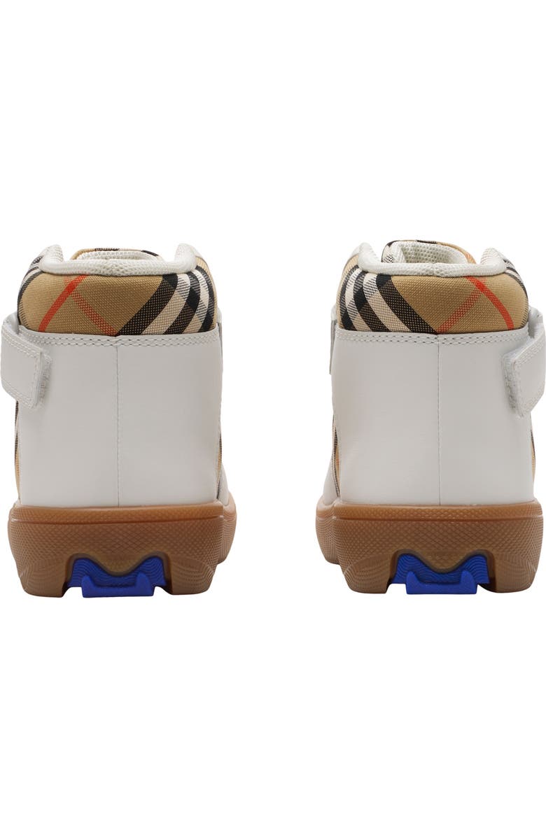 Burberry Check and Leather High-top Sneakers, Alternate, color,