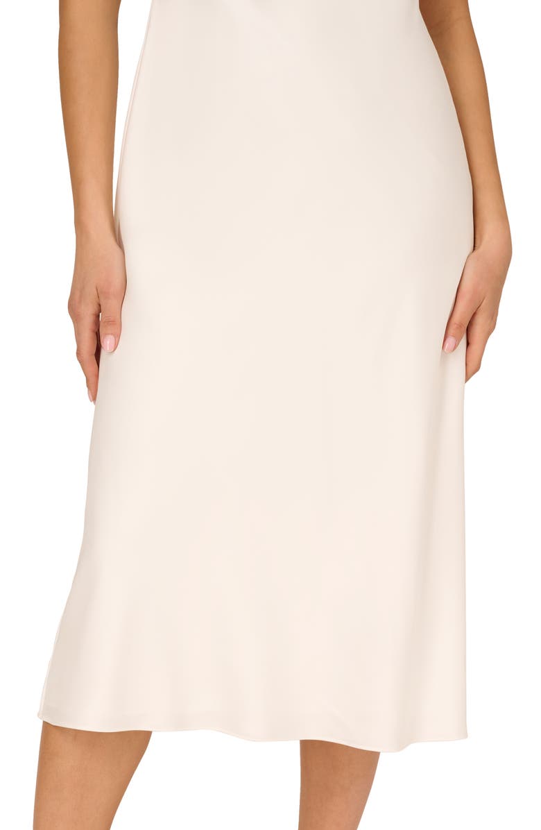 Adrianna Papell Stretch Satin Slipdress, Alternate, color, Ivory