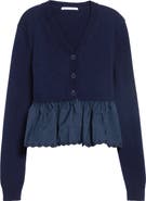 Cecilie Bahnsen Peplum Recycled Cashmere Blend Cardigan