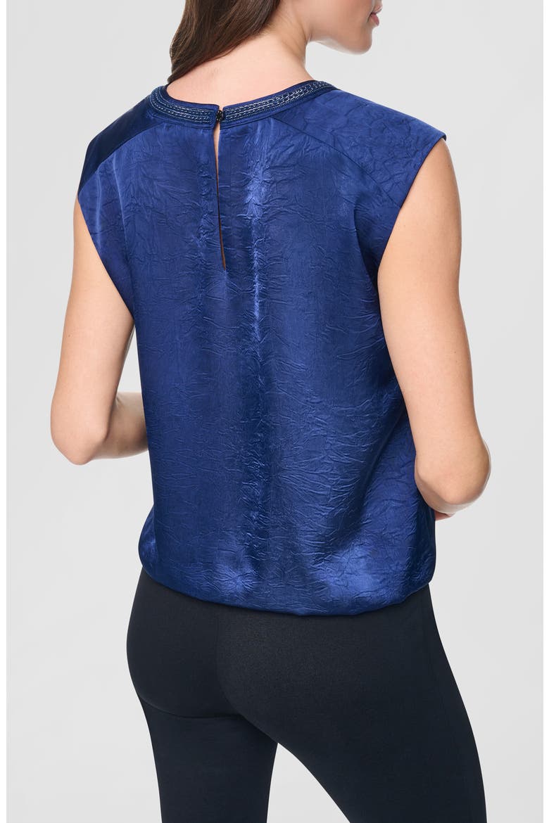 Chain Sleeveless Crinkle Satin Top, Alternate, color, INTREPID BLUE
