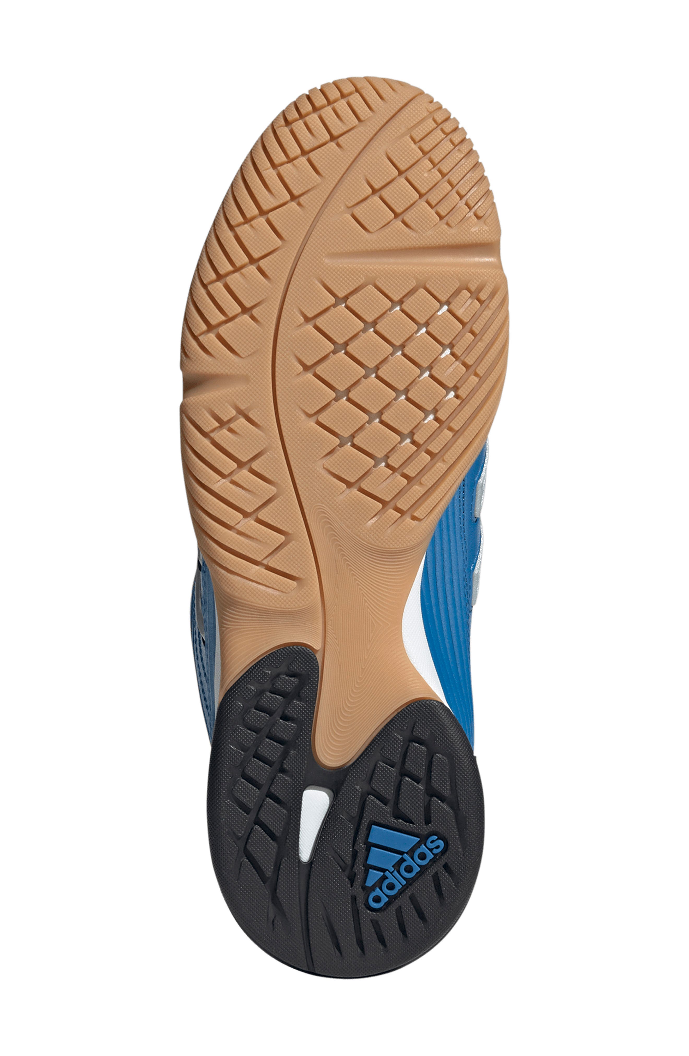 adidas Gender Inclusive Predator Sala Soccer Sneaker, Alternate, color, Metallic Blue/ Silver/ Gum