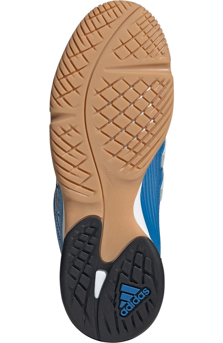 adidas Gender Inclusive Predator Sala Soccer Sneaker, Alternate, color, Metallic Blue/ Silver/ Gum