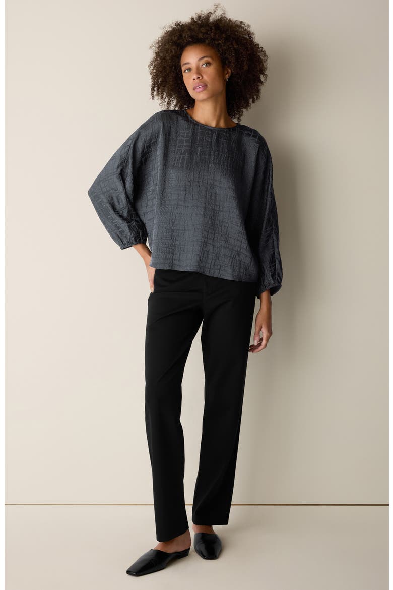 Silk Round Neck Dolman Sleeve Top, Alternate, color, GRAPHITE