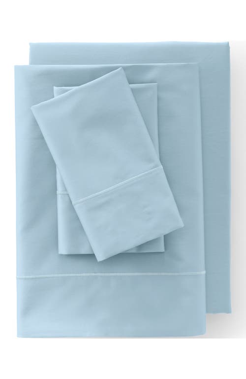 Lands' End Supima Cotton No Iron Sateen Sheets In Dusty Blue
