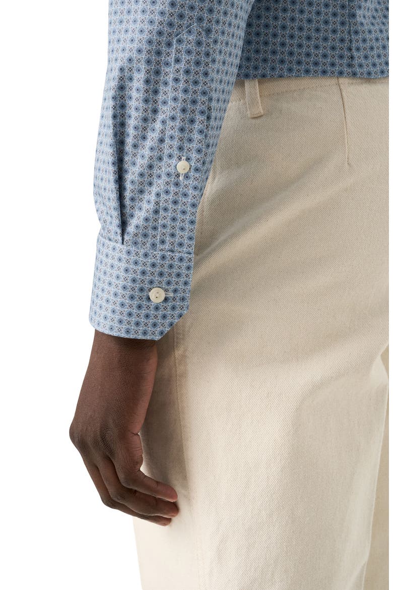 Slim Fit Floral Medallion Organic Cotton Dress Shirt, Alternate, color, MEDIUM BLUE