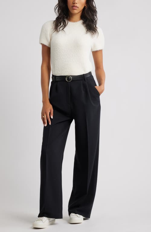 Open Edit Fuzzy Short Sleeve Sweater