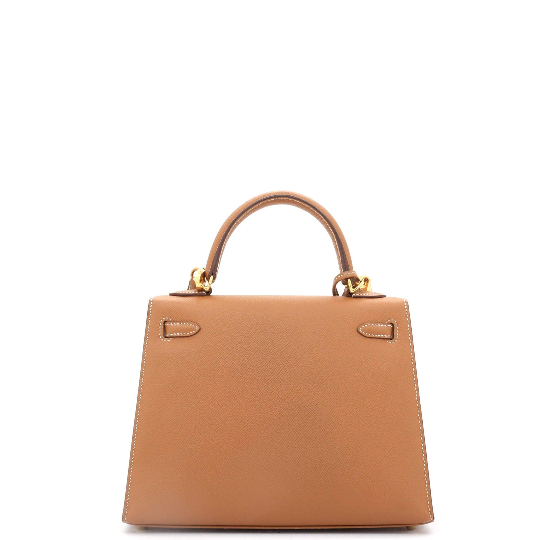 Pre-Owned Hermes Kelly Handbag Brown Epsom with Gold Hardware 25, Alternate, color, 