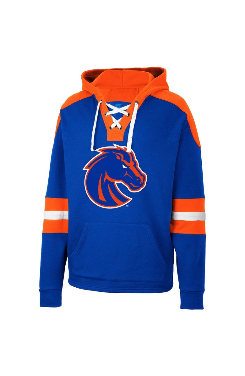 COLOSSEUM Men's Colosseum Royal Boise State Broncos Lace-Up 4.0 Pullover Hoodie, Alternate, color,