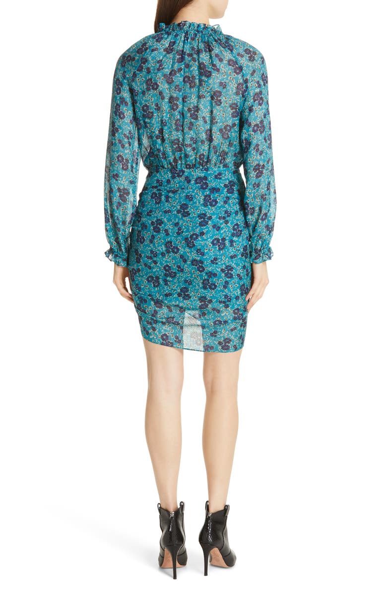 Veronica Beard Becky Floral Print Silk Dress, Alternate, color, 