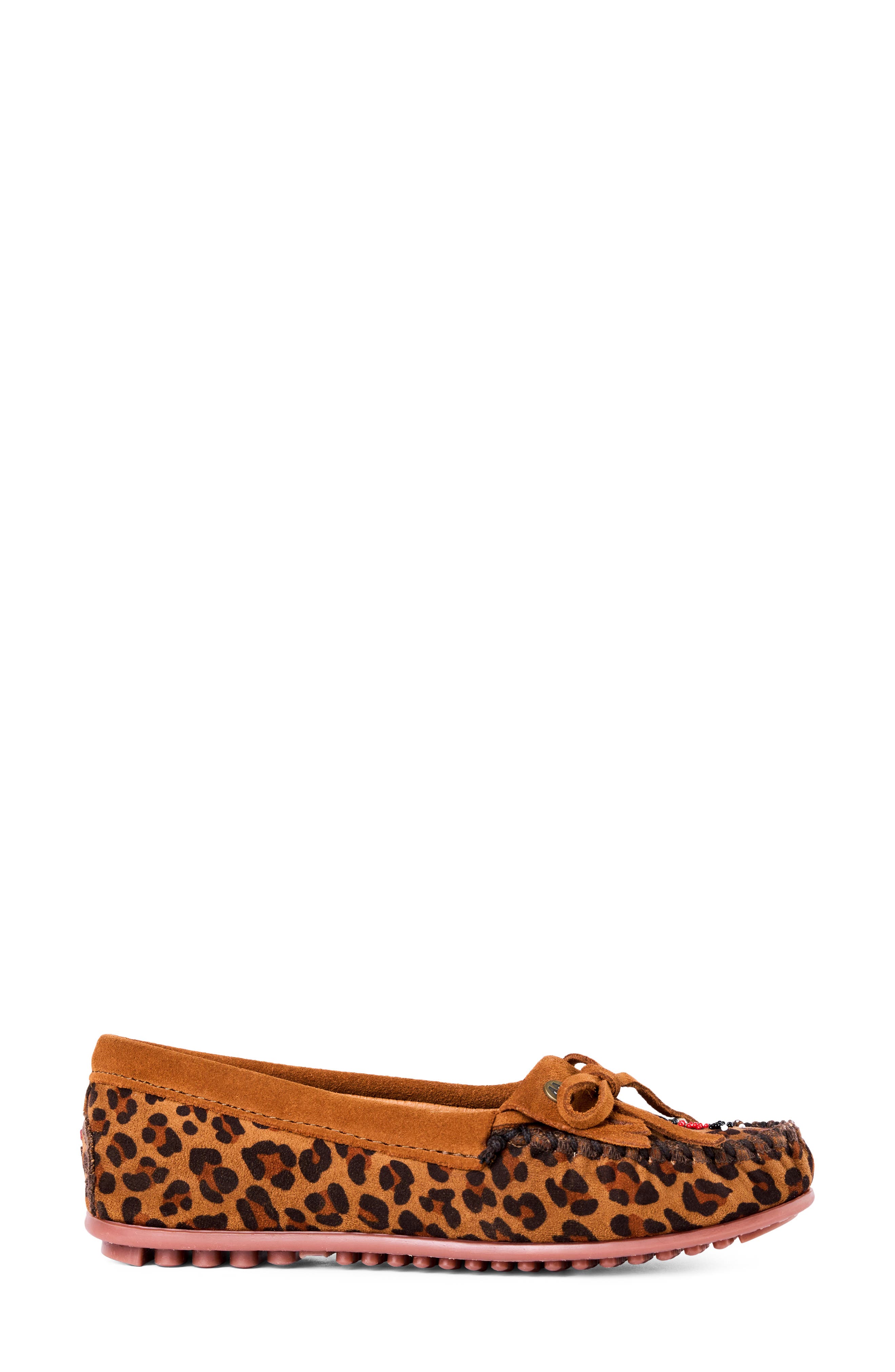 Thunderbird Animikii Moccasin Slipper, Alternate, color, TAN LEOPARD PRINT