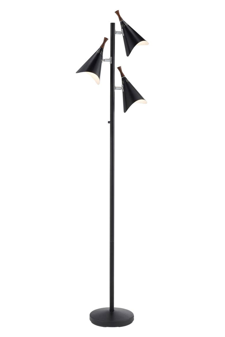 Draper Tree Floor Lamp, Main, color, BLACK WITH BRUSHED STEEL