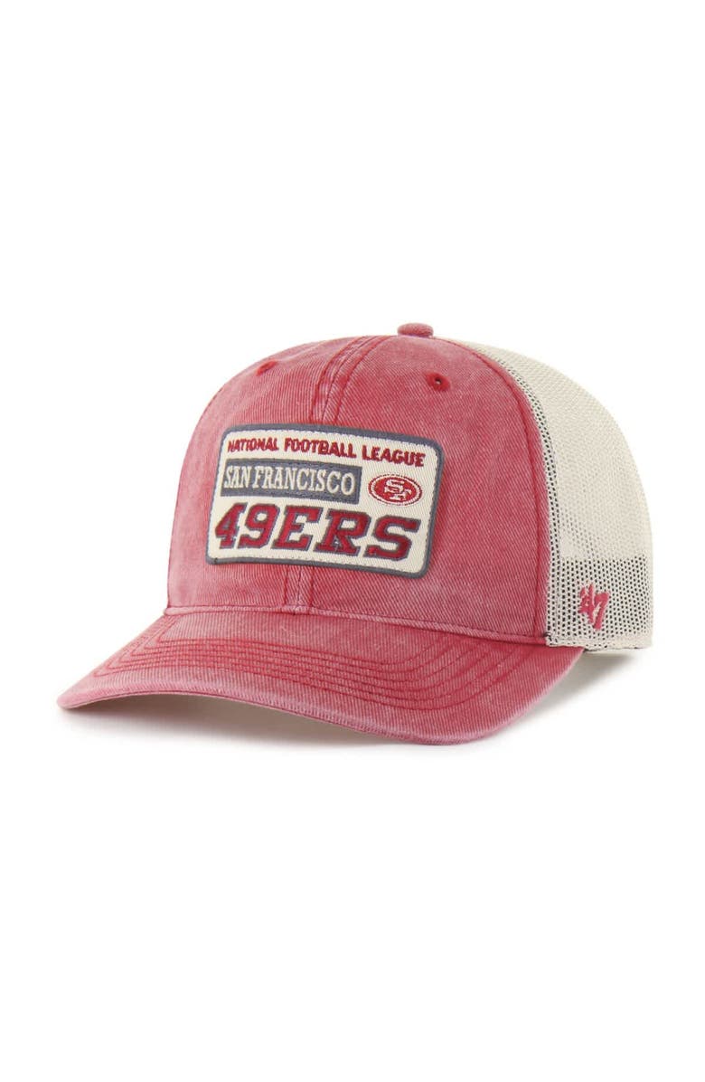 '47 Men's '47 Scarlet San Francisco 49ers Canteen Relaxed Trucker Adjustable Hat, Main, color, Scarlet