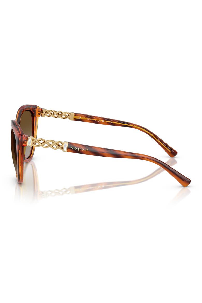 53mm Polarized Cat Eye Sunglasses, Alternate, color, HAVANA