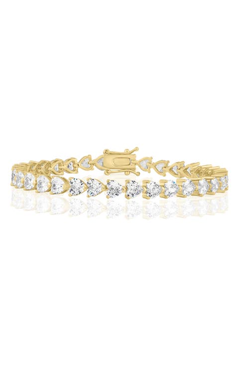 Heart Cubic Zirconia Tennis Bracelet
