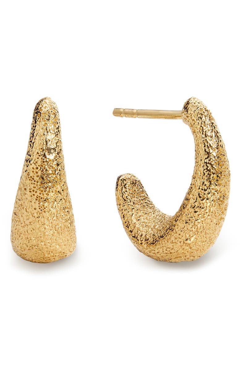 Monica Vinader Small Antica Texture Hoop Earrings, Main, color, 18Ct Gold Vermeil