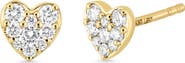 Bony Levy Mika 18k Gold Diamond Heart Stud Earrings