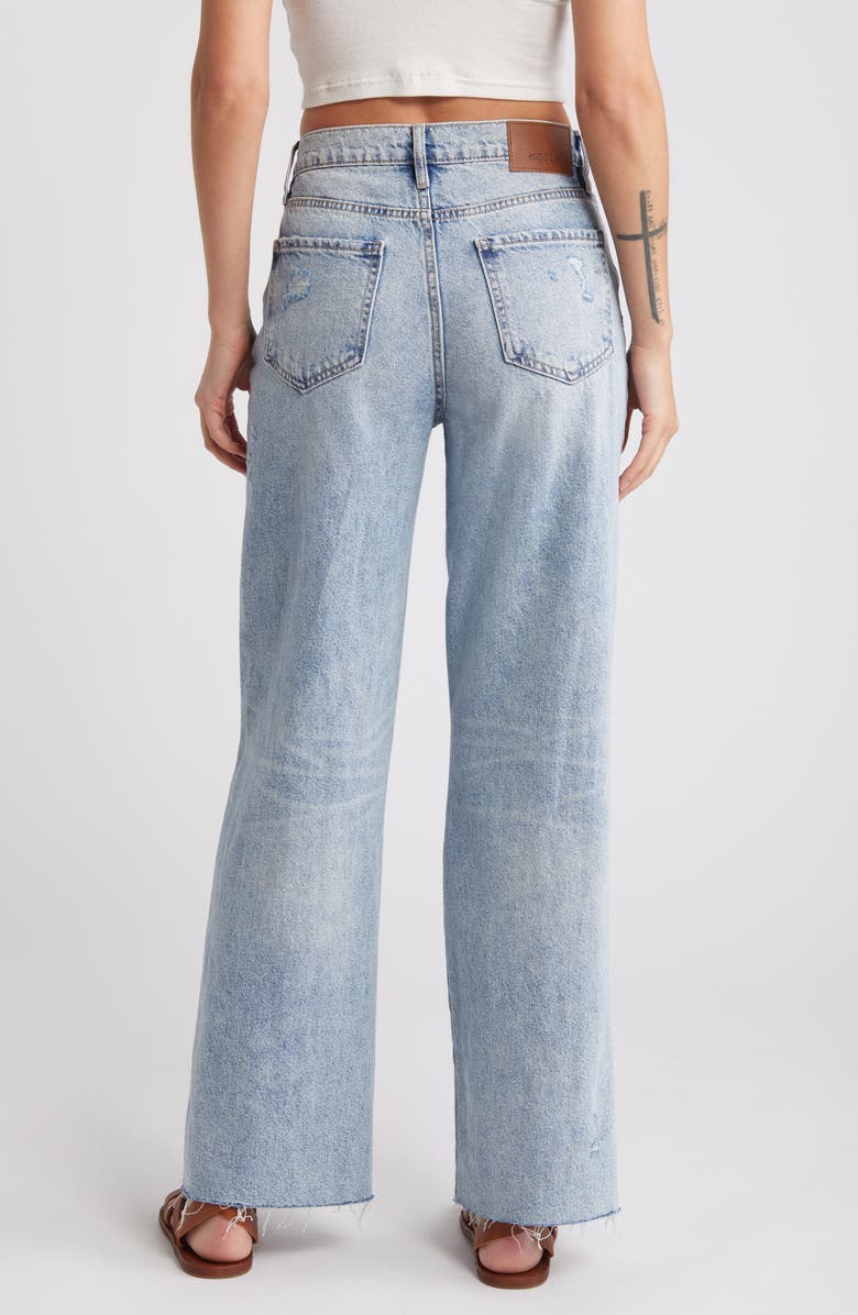 HIDDEN JEANS Ripped Raw Hem Wide Leg Jeans, Alternate, color,