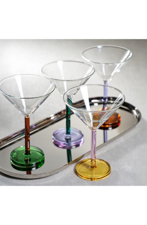 Zodax Vireo Set Of 4 Martini Glasses In Multi