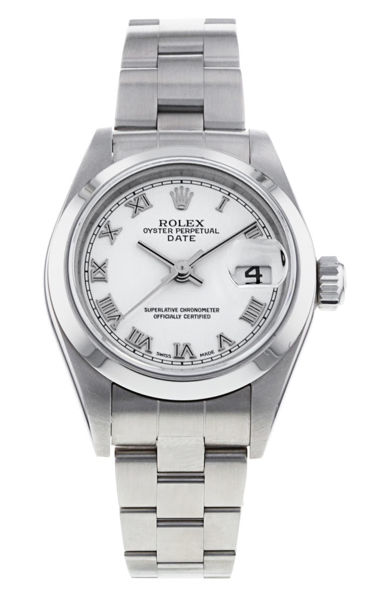 Watchfinder & Co. Rolex Preowned Oyster Perpetual Datejust Lady Bracelet Watch, 26mm, Main, color, 