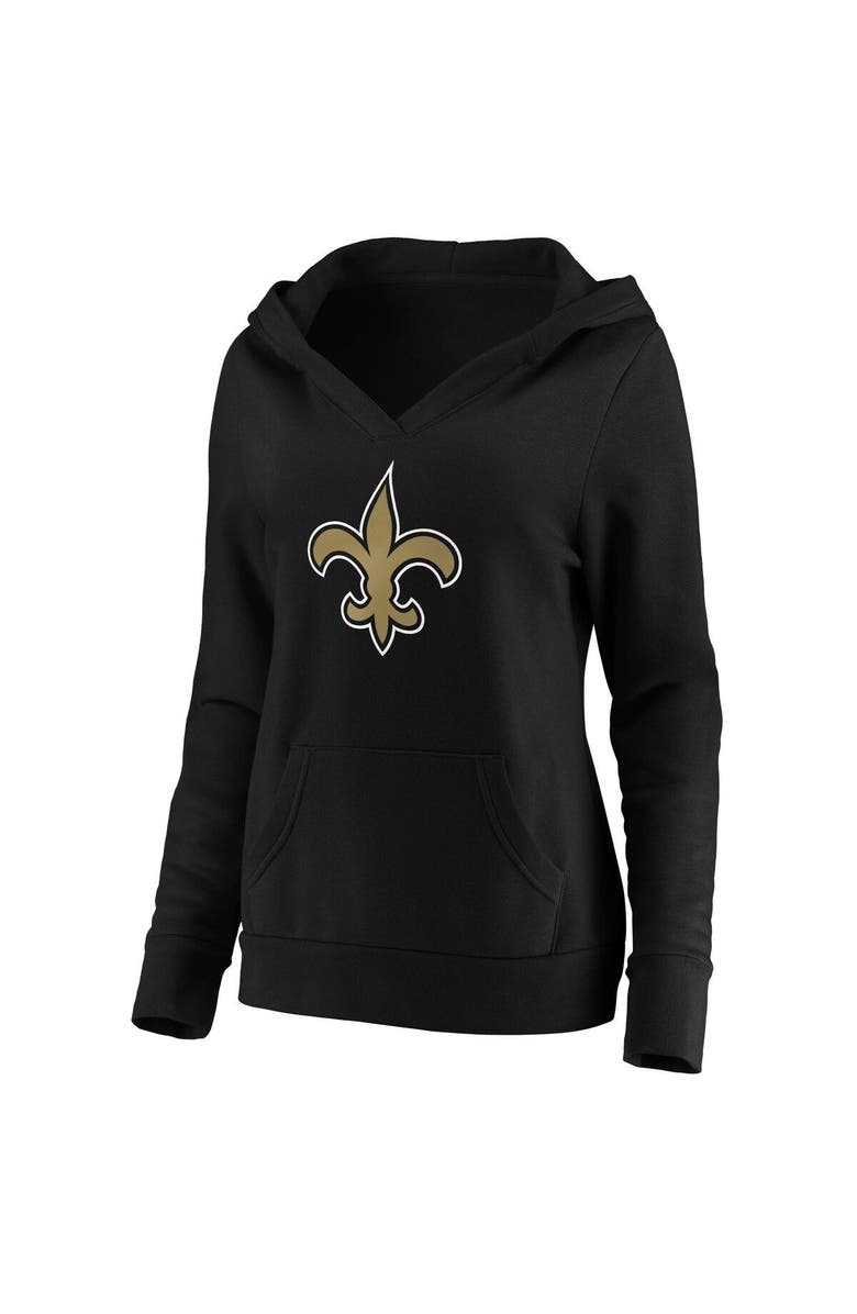 FANATICS Women's Fanatics Branded Black New Orleans Saints Primary Team Logo V-Neck Pullover Hoodie, Alternate, color, Black
