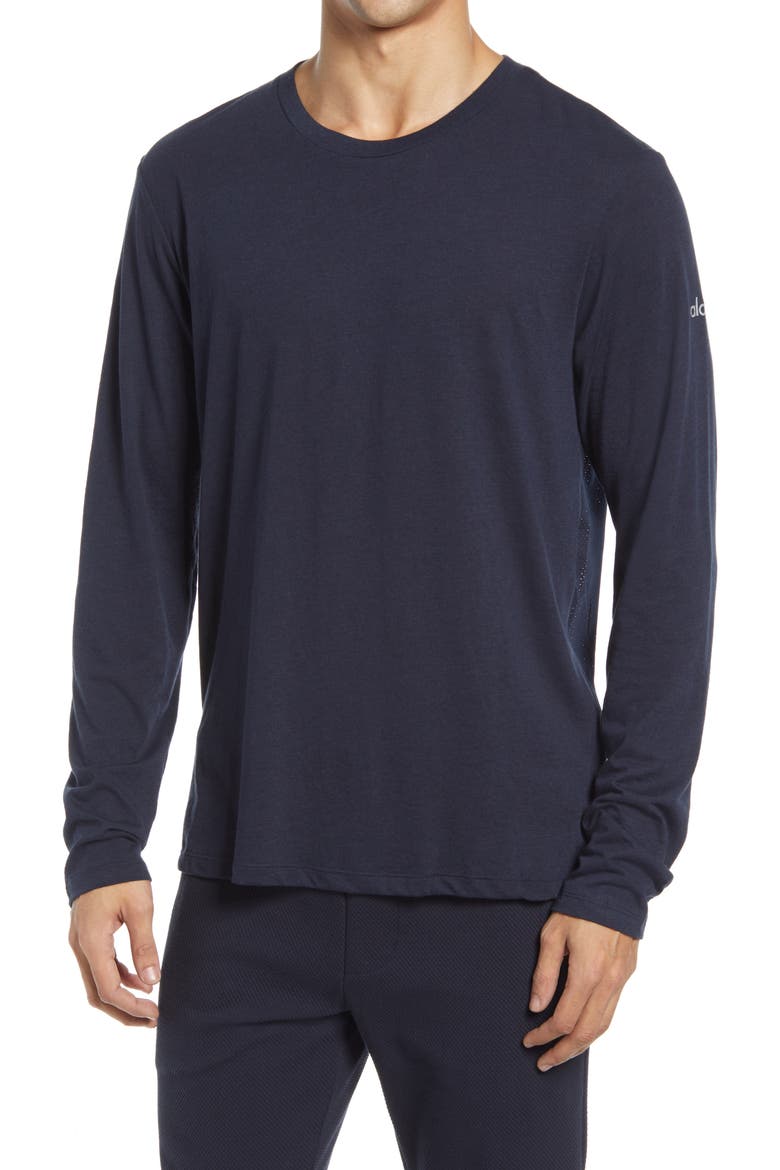 Airwave Long Sleeve T-Shirt, Main, color, DARK NAVY