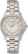 BULOVA Classic Mother of Pearl Dial Two-Tone Bracelet Watch, 33mm