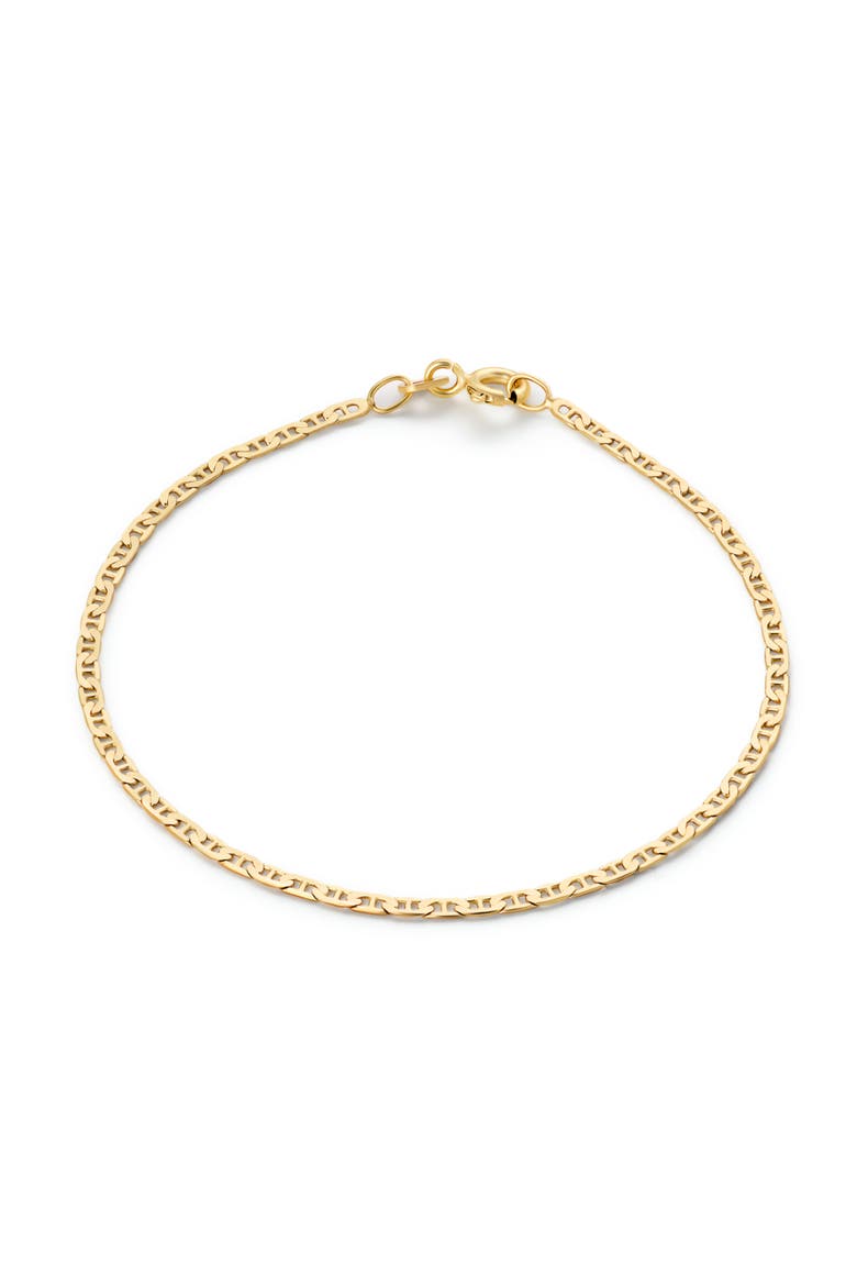 Solid Yellow Gold - Flat Mariner Chain Bracelet, Main, color, Gold