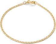 Ana Luisa Solid Yellow Gold - Flat Mariner Chain Bracelet