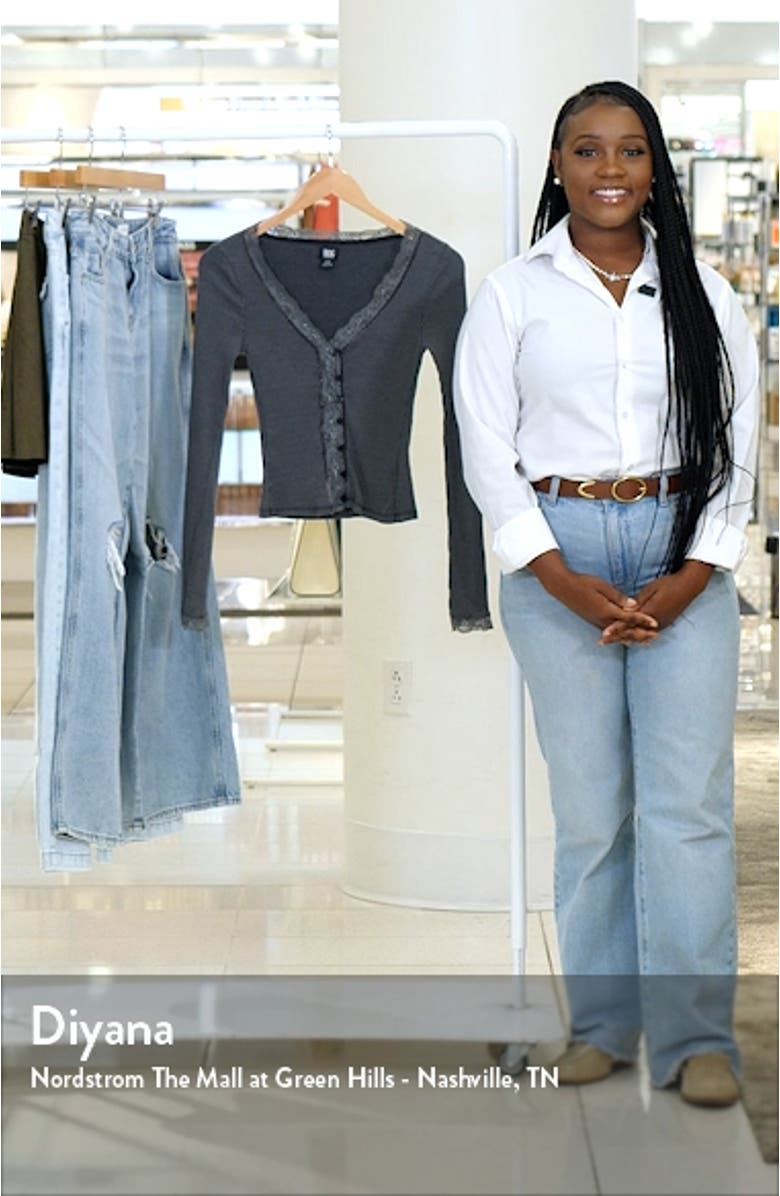 Lace Trim Rib Cardigan, sales video thumbnail